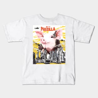 Pigzilla Funny Pigs Farm Poultry Farmer Gifts Kids T-Shirt